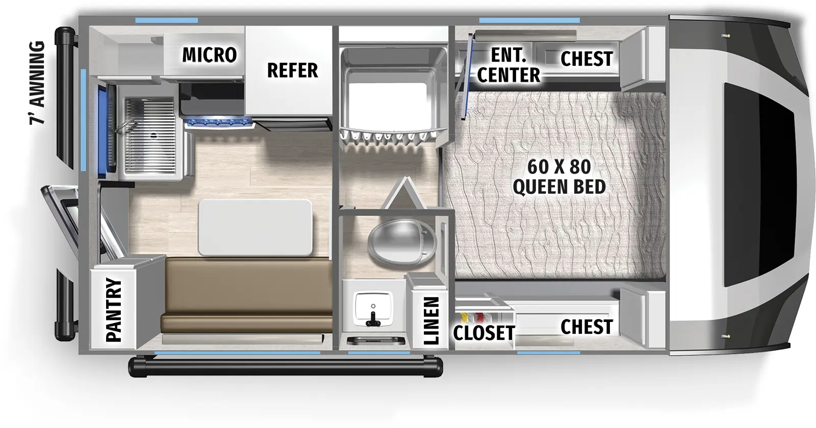 Backpack Truck Camper HS-3201 Floorplan